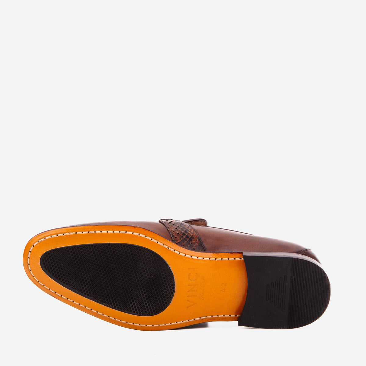 The Dorian Tan Python & Baby Buffalo Leather Loafer Men Shoe