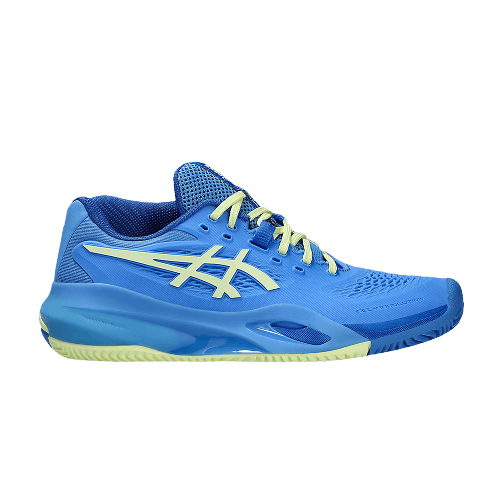 ASICS GEL-RESOLUTION X Clay Womens Tennis Shoes — Blue Coast/Huddle Yellow