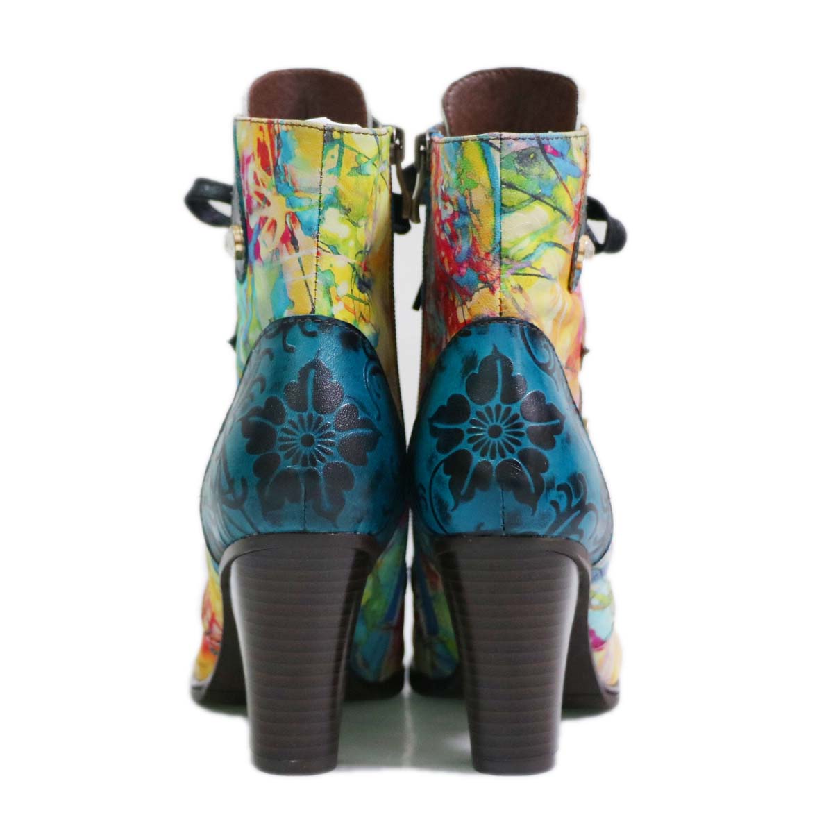 Retro Hand painted Leather Boots – product view 6