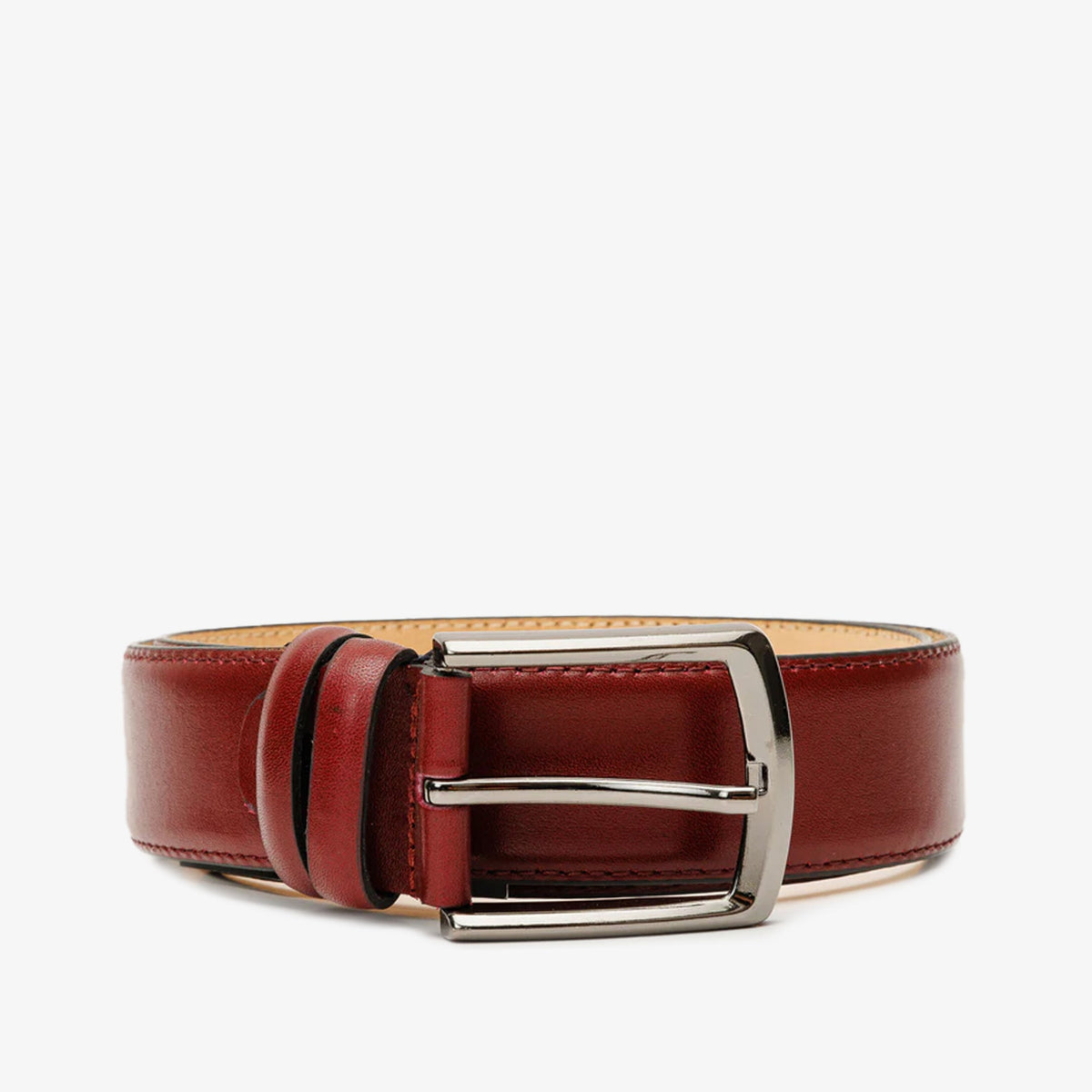 Vinci Leather The Royal Hand Craft Burgundy Leather Belt – product view 6