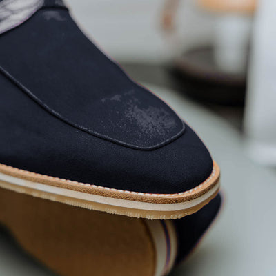 Zelli Italia 11-020-NVY MEO 3 Sueded Goatskin Penny Loafer, Navy View 13