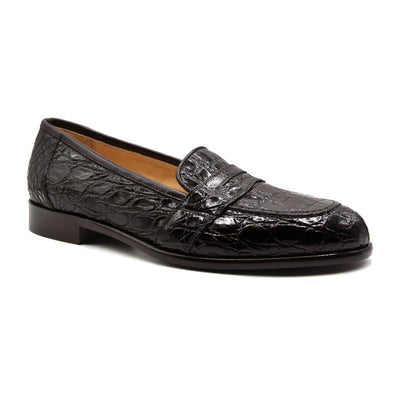 Zelli Italia 11-119-NIC TUSCANY Crocodile Penny Loafer, Nicotine Front View