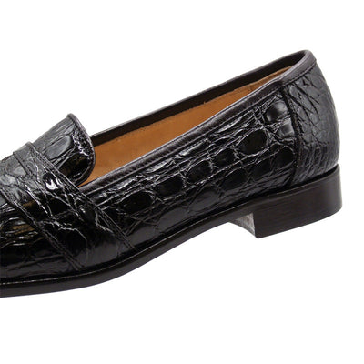 Zelli Italia 11-119-NIC TUSCANY Crocodile Penny Loafer, Nicotine Back View