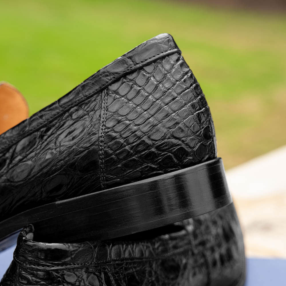 Zelli Italia 11-201-BKM ROMA Crocodile Penny Loafer, Black View 18