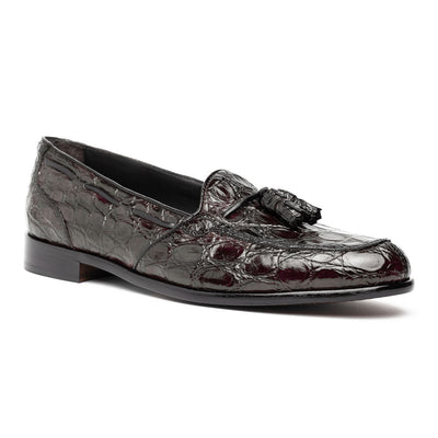 Zelli Italia 11-582-NIC FRANCO Crocodile Tassel Loafer, Nicotine Side View