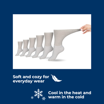 Women's Cotton Diabetic Crew Socks (6 Pair)
