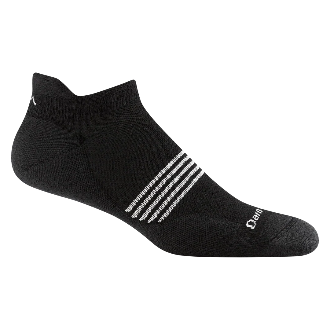 Darn Tough Element No Show Tab Lightweight Cushion Running Mens Socks — Black