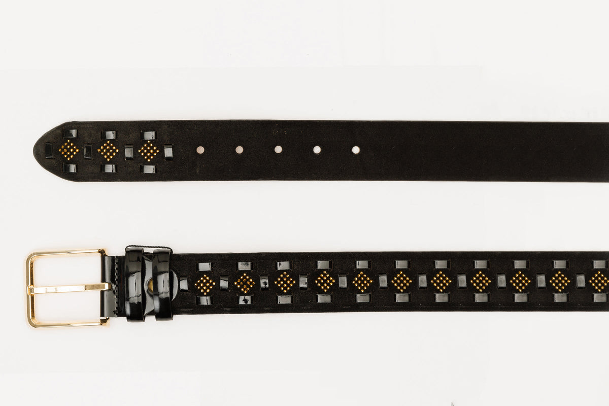 Vinci Leather The Vicino Black Leather Belt – product view 6