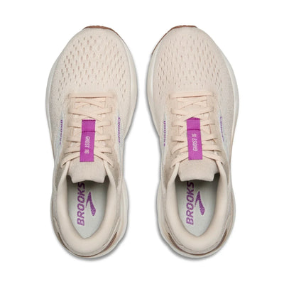 Brooks Ghost 16 Women's Sneakers — Almond Peach/Coconut/Purple Running