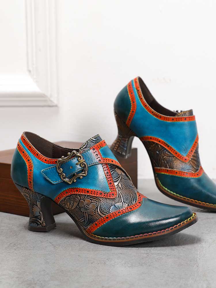 Kaisley Hand Embossed Leather Shoes – product view 10