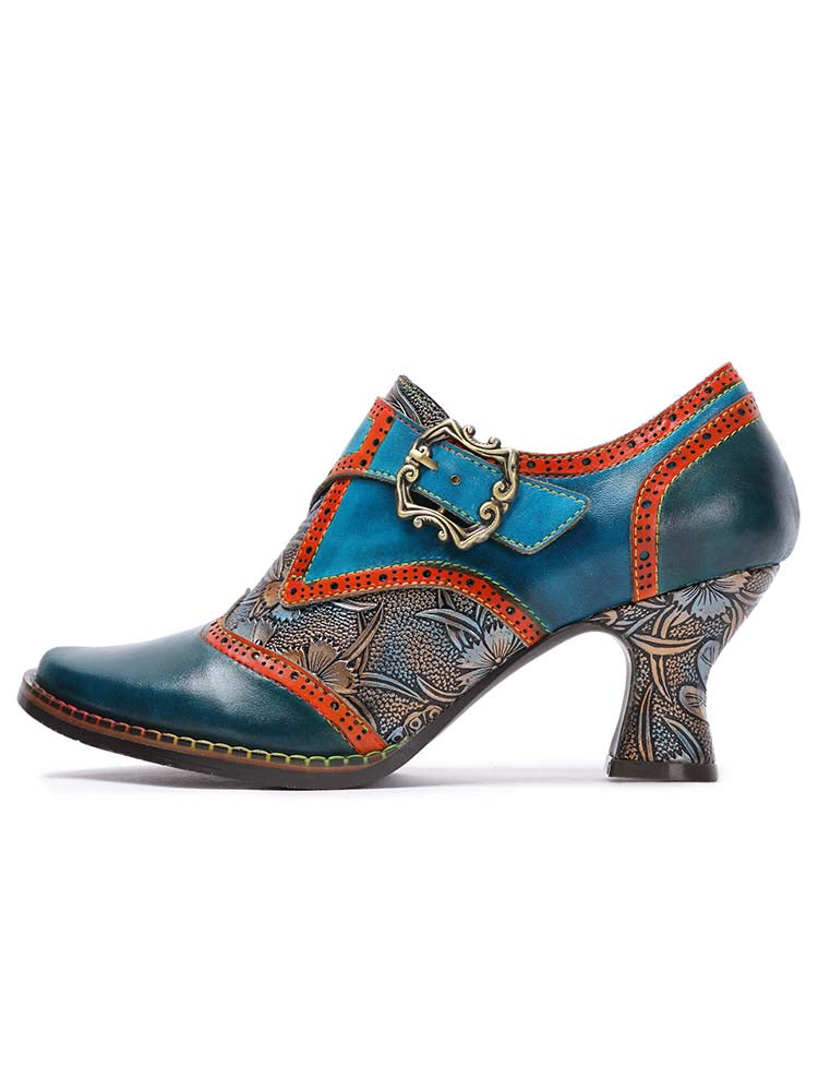 Kaisley Hand Embossed Leather Shoes – product view 2