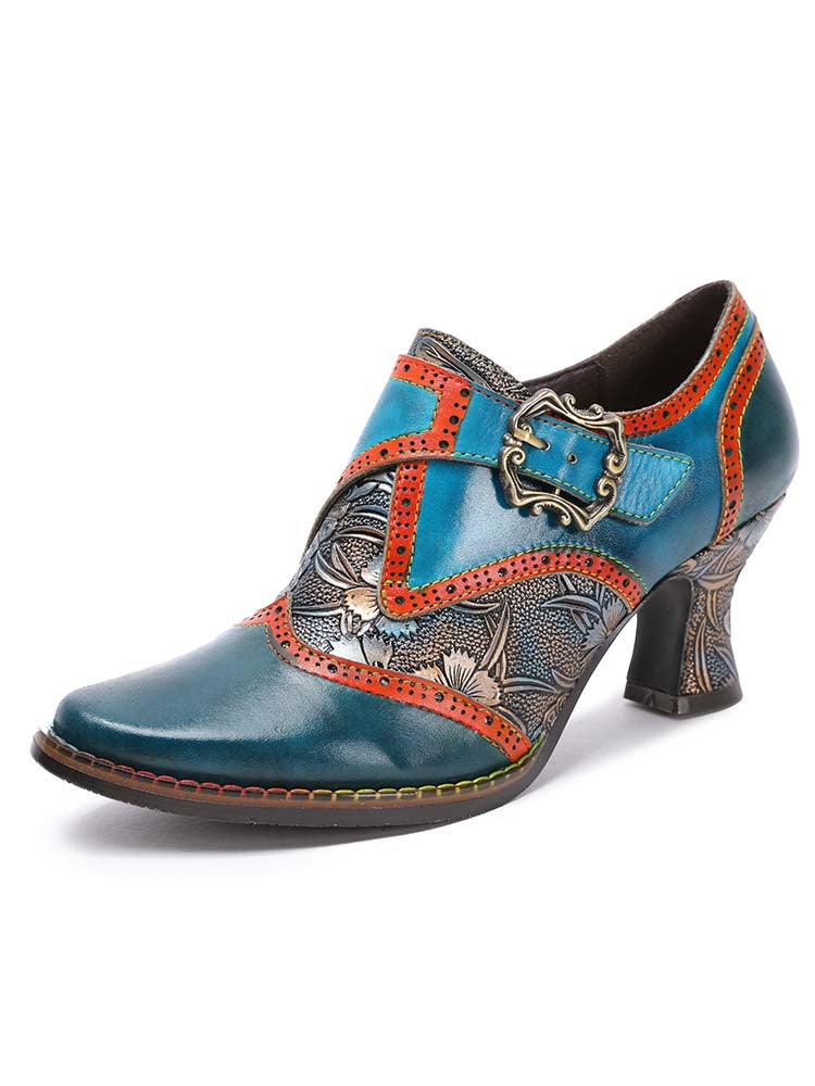 Kaisley Hand Embossed Leather Shoes – product view 1
