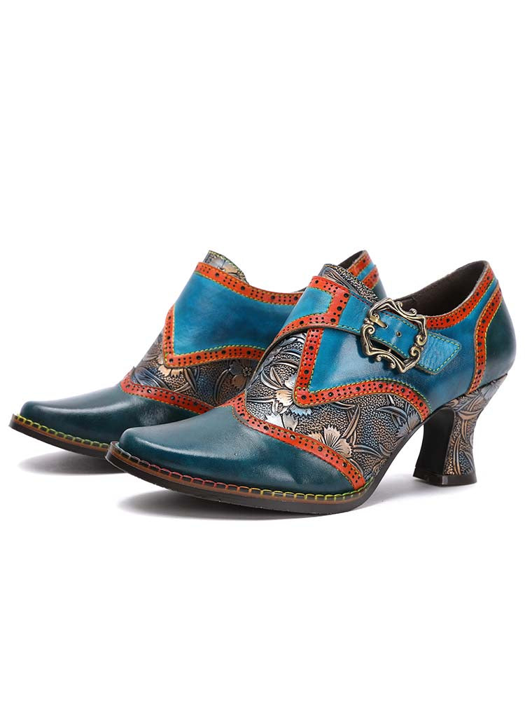 Kaisley Hand Embossed Leather Shoes – product view 4