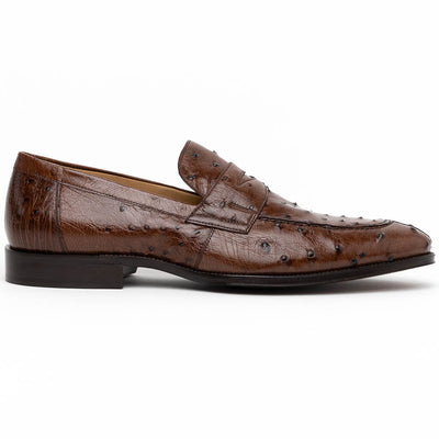 Zelli Italia 13-500-BRN ROMA Ostrich Quill Penny Loafer, Brown Front View