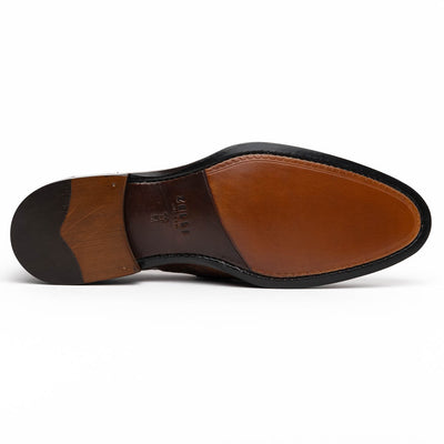 Zelli Italia 13-500-BRN ROMA Ostrich Quill Penny Loafer, Brown Bottom View