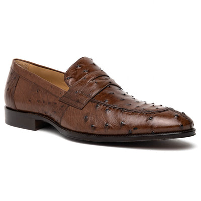 Zelli Italia 13-500-BRN ROMA Ostrich Quill Penny Loafer, Brown Side View
