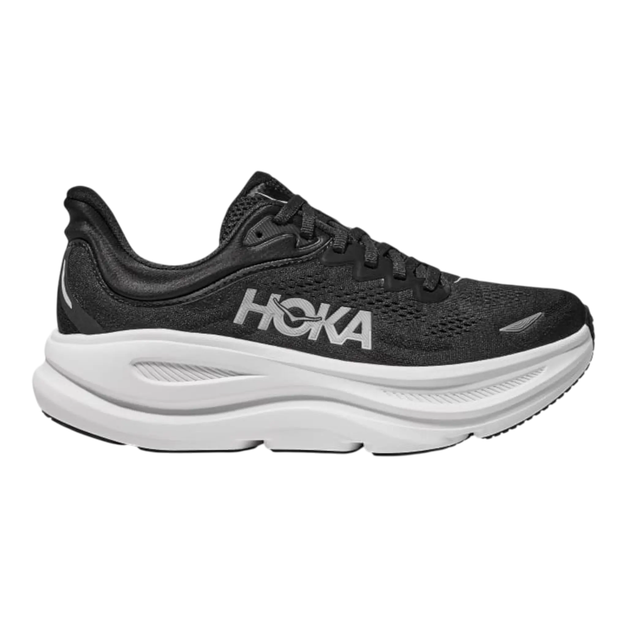 HOKA Bondi 9 WIDE Men Running Sneakers Black/White