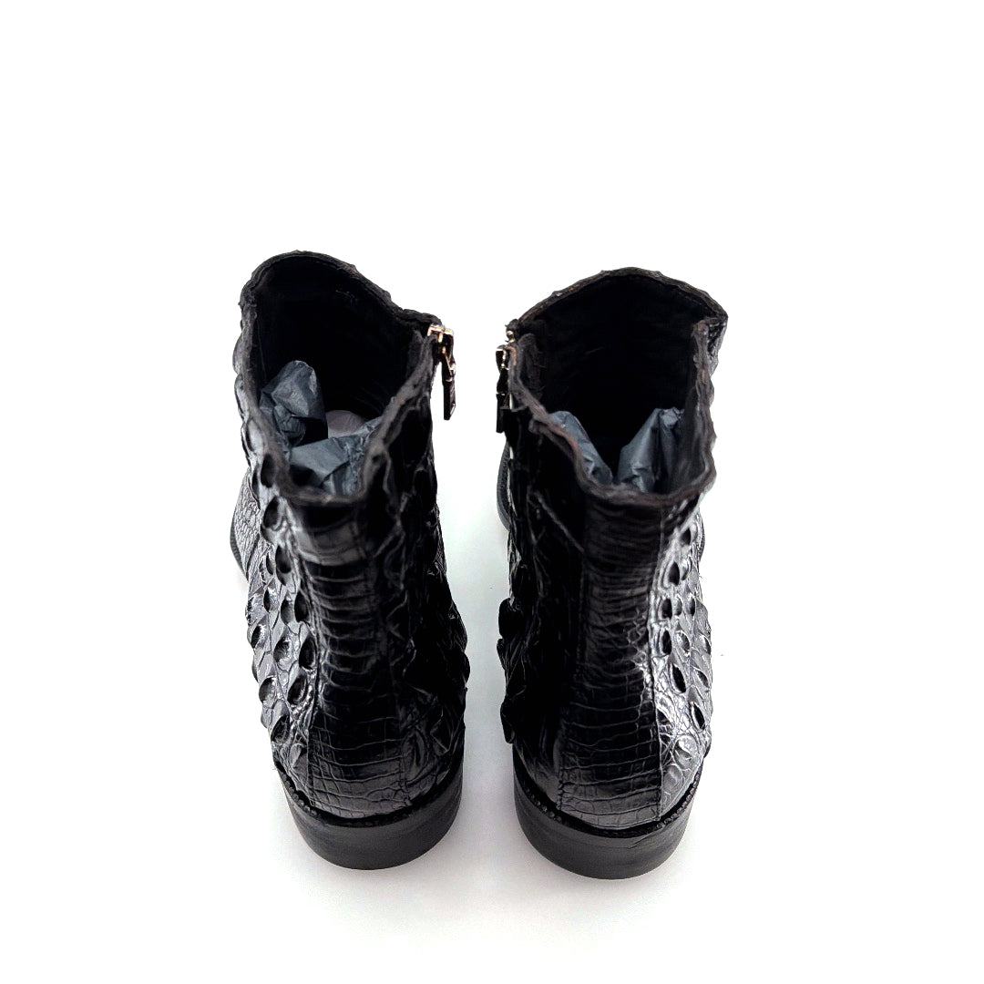 Maurice El Paso Hornback Custom Made Alligator Boot Black