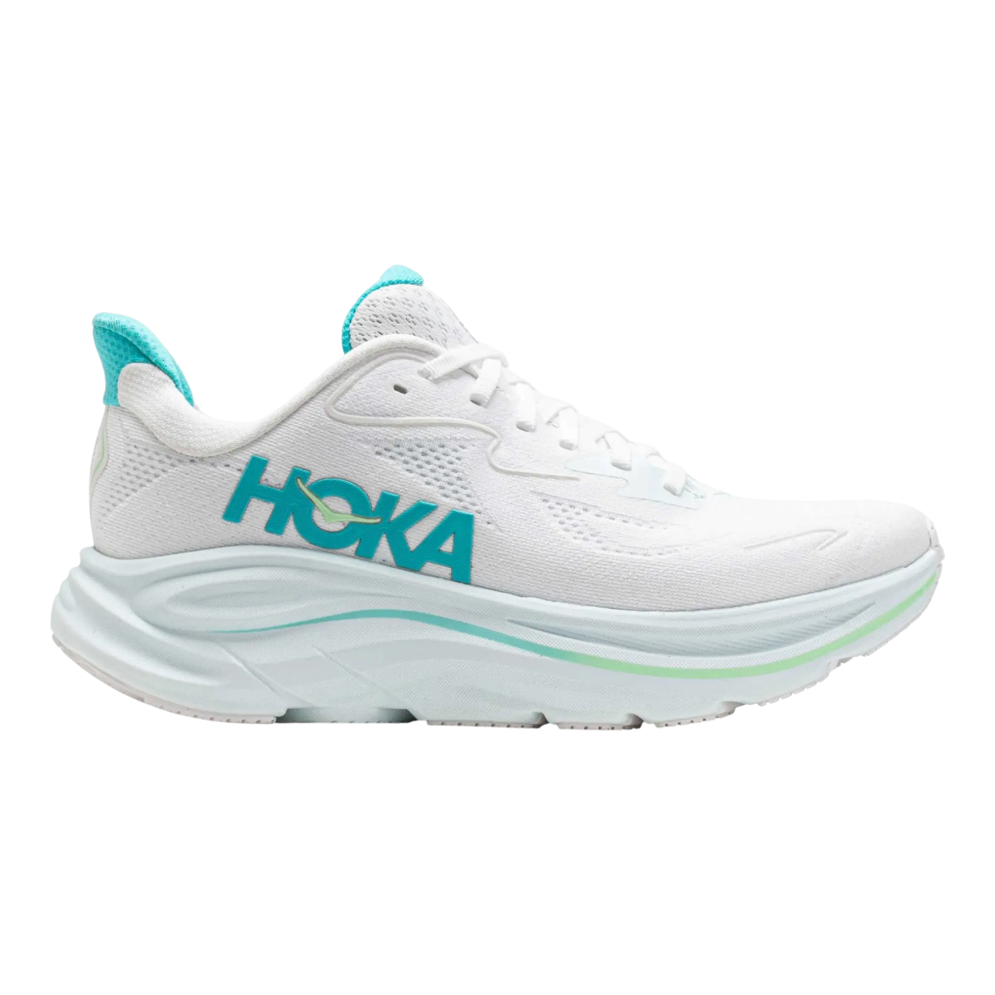 Hoka Clifton 10 Women Running Sneakers White Cielo Blue