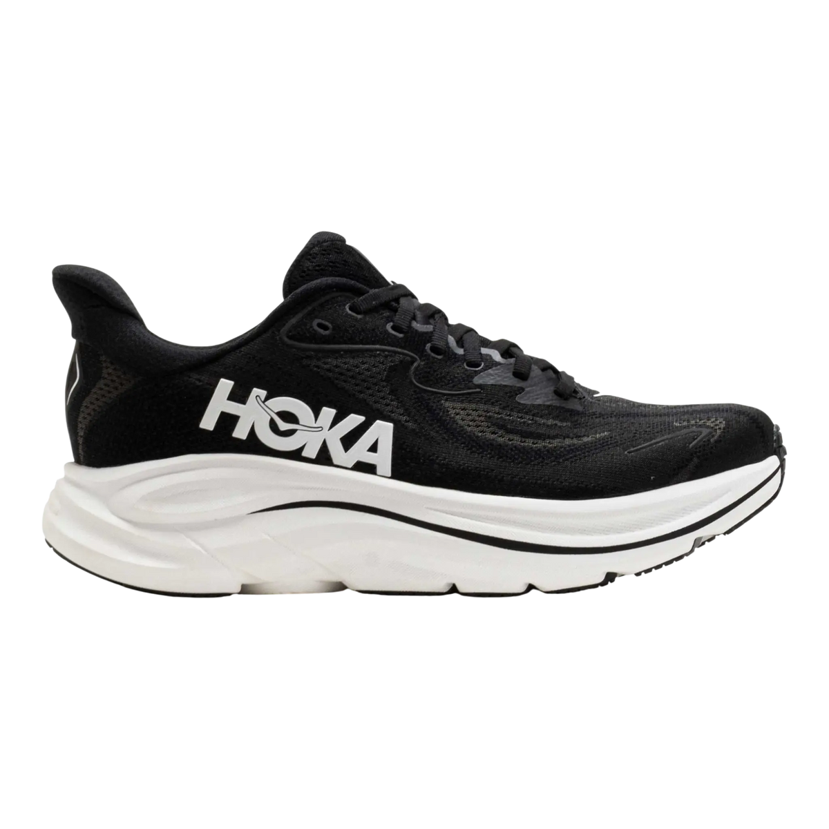 HOKA Clifton 10 Men Running Sneakers Black/White – product view 1