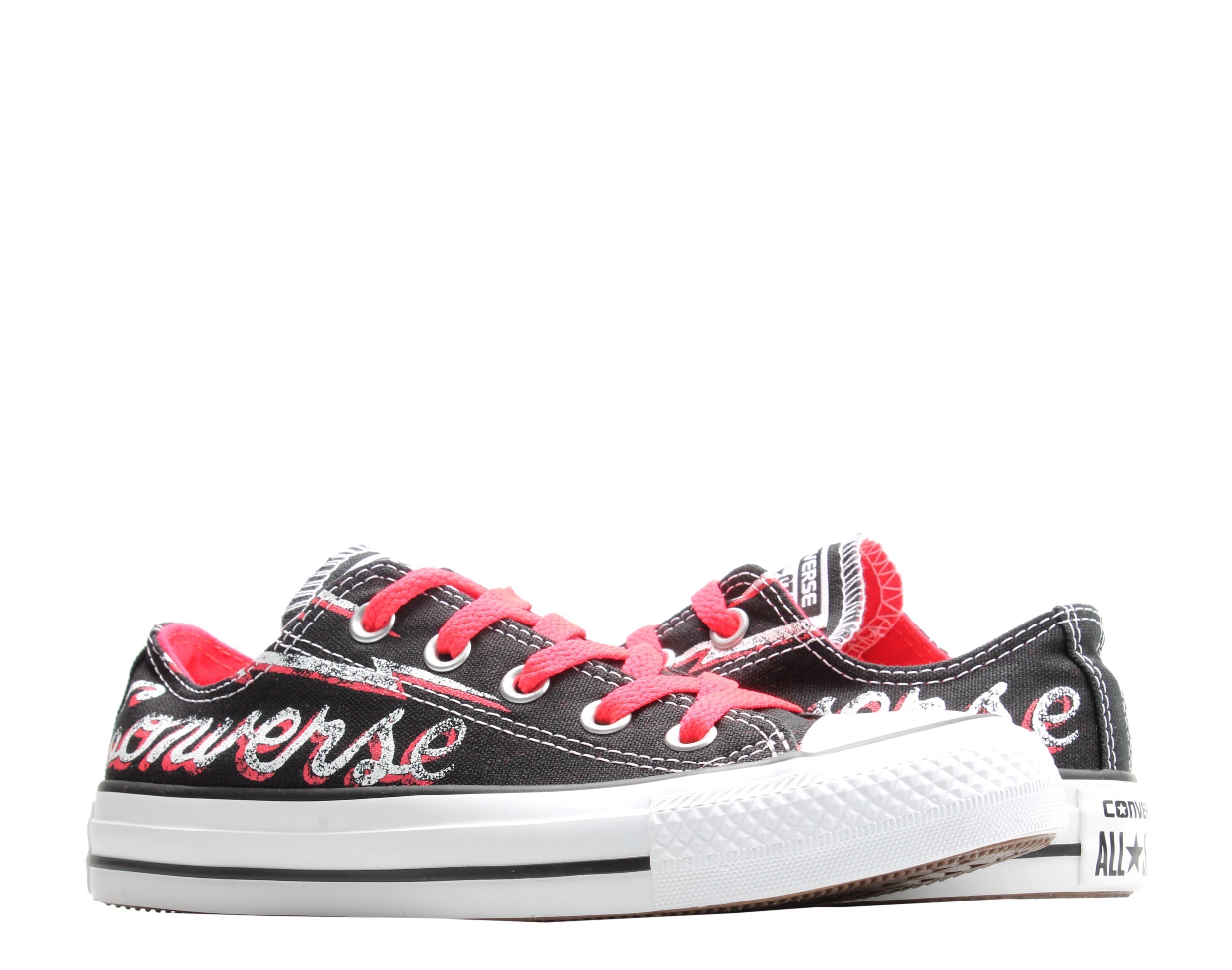 Converse Chuck Taylor All Star Ox Branded Black Sneakers — Infrared Low-Top