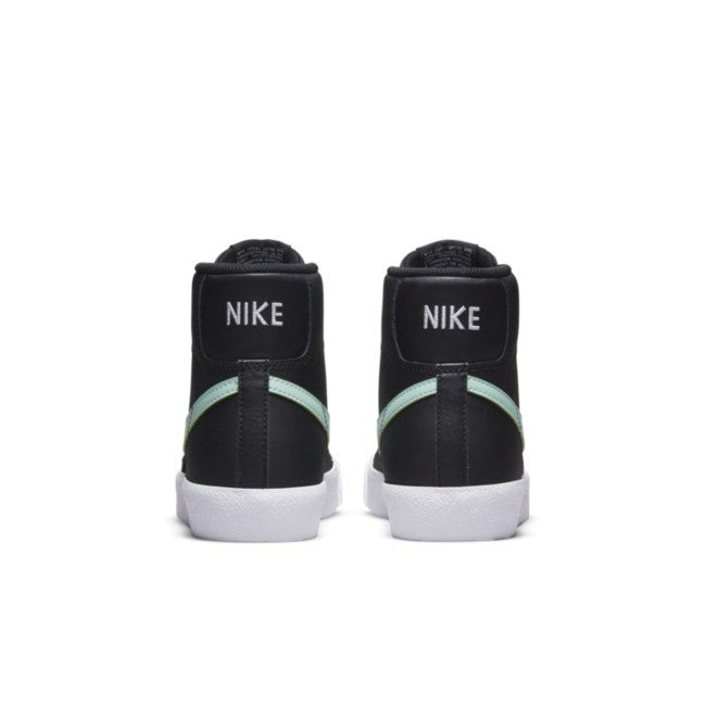 Nike Blazer Mid '77 Big Kids' (GS) Sneakers — Black/Mint Leather Mid-Top