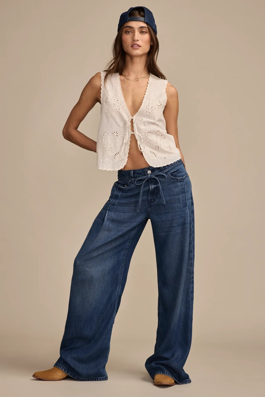 [146333-430] WOMENS LUCKY BRAND LUCKY LEGEND LIQUID DENIM LUXE PALAZZO
