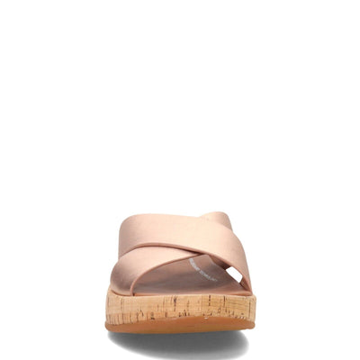 FitFlop F Mode Cross Cork Flatform Women's Sandals — Rose/Gold Leather