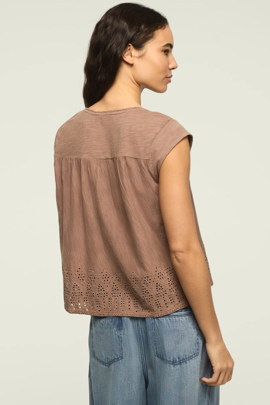 [157875-530] WOMENS LUCKY BRAND SHELL SLEEVE SQUARE NECK TOP - ETHEREA – product view 3