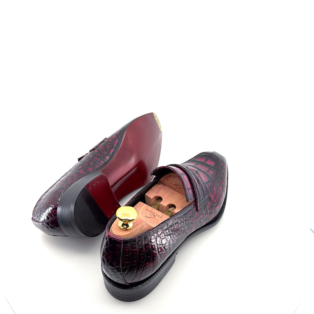 C&E Fashions  Maurice Custom Made Mirage Alligator Loafer - Purple – product view 6