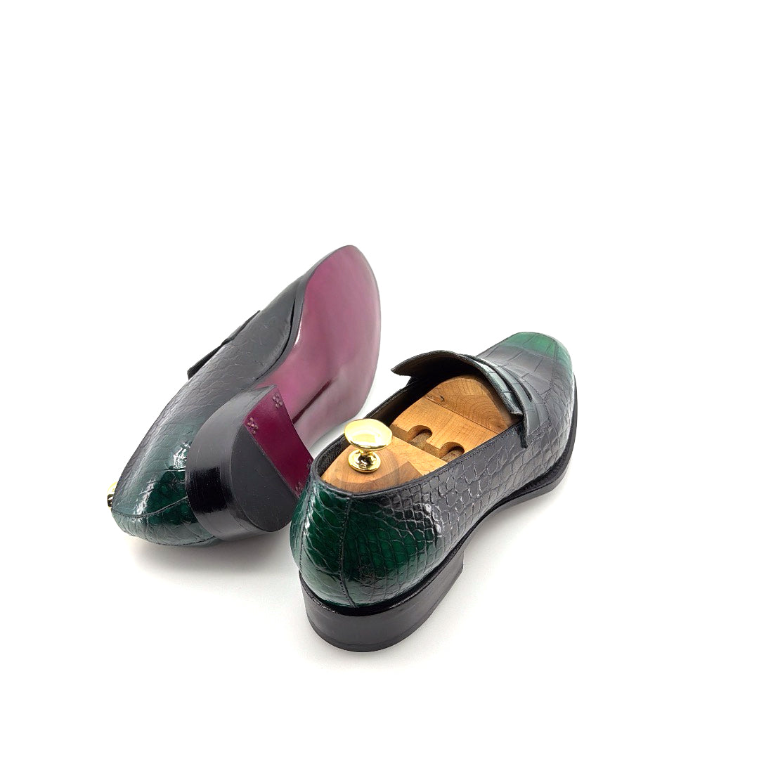 C&E Fashions  Maurice Mirage Custom Made Alligator Loafer - Green – product view 8