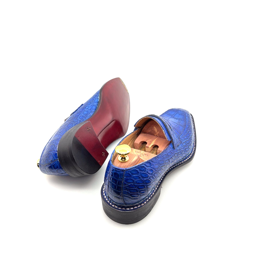 C&E Fashions  Maurice Carolina Custom Made Alligator Loafer - Cobalt Blue – product view 11