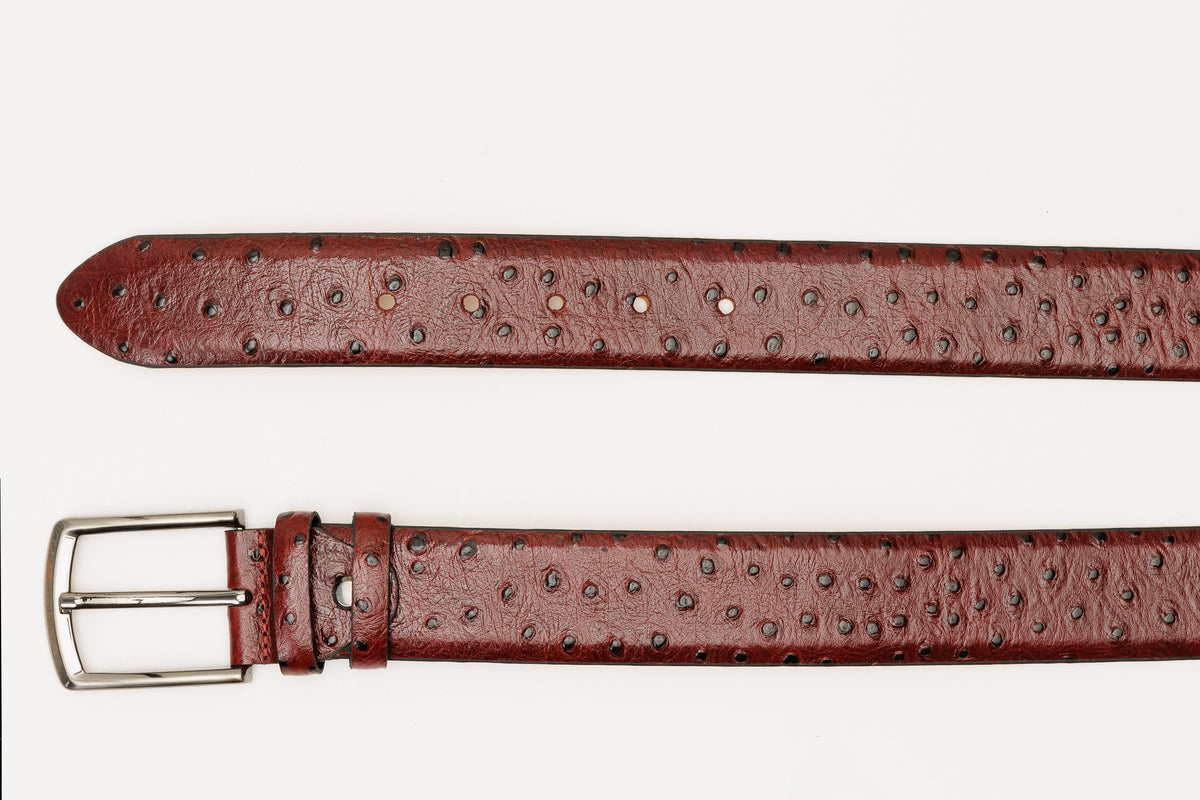 Vinci Leather The Porto Alegre Burgundy Leather Belt – product view 7