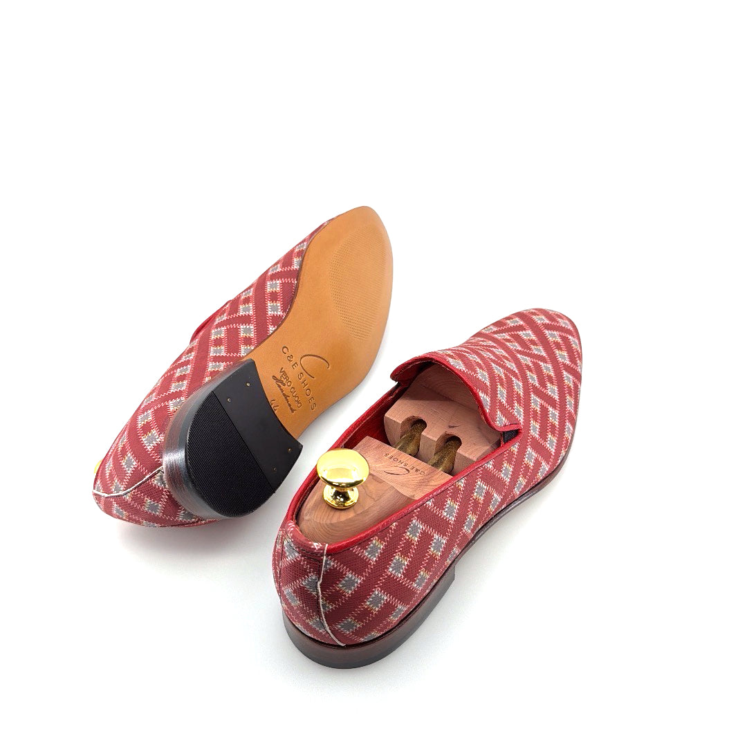 C&E Fashions  C Collection Printed Leather Loafer - Red – product view 8