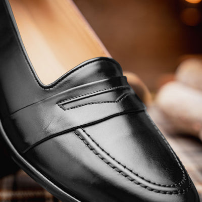 Zelli Italia 15-203-BLK SAVANNAH Calfskin Penny Loafer, Black View 12