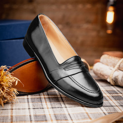Zelli Italia 15-203-BLK SAVANNAH Calfskin Penny Loafer, Black View 14