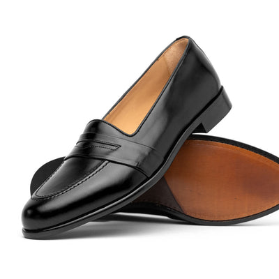Zelli Italia 15-203-BLK SAVANNAH Calfskin Penny Loafer, Black Back View