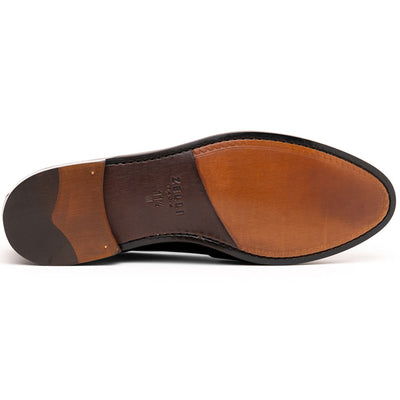 Zelli Italia 15-203-BLK SAVANNAH Calfskin Penny Loafer, Black Detail View