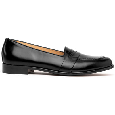 Zelli Italia 15-203-BLK SAVANNAH Calfskin Penny Loafer, Black Front View