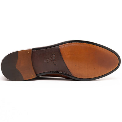 Zelli Italia 15-203-CHL SAVANNAH Calfskin Penny Loafer, Chili Detail View