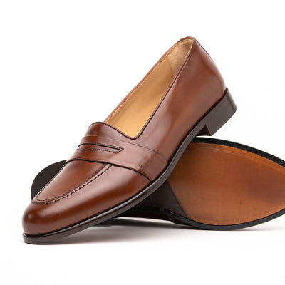 Zelli Italia 15-203-CHL SAVANNAH Calfskin Penny Loafer, Chili Angled View