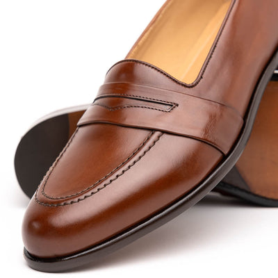 Zelli Italia 15-203-CHL SAVANNAH Calfskin Penny Loafer, Chili Back View
