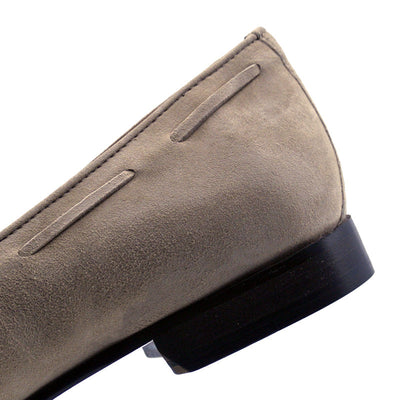 Zelli Italia 16-580-BON NAPLES Italian Kid Suede Tassel Loafer, Bone Detail View
