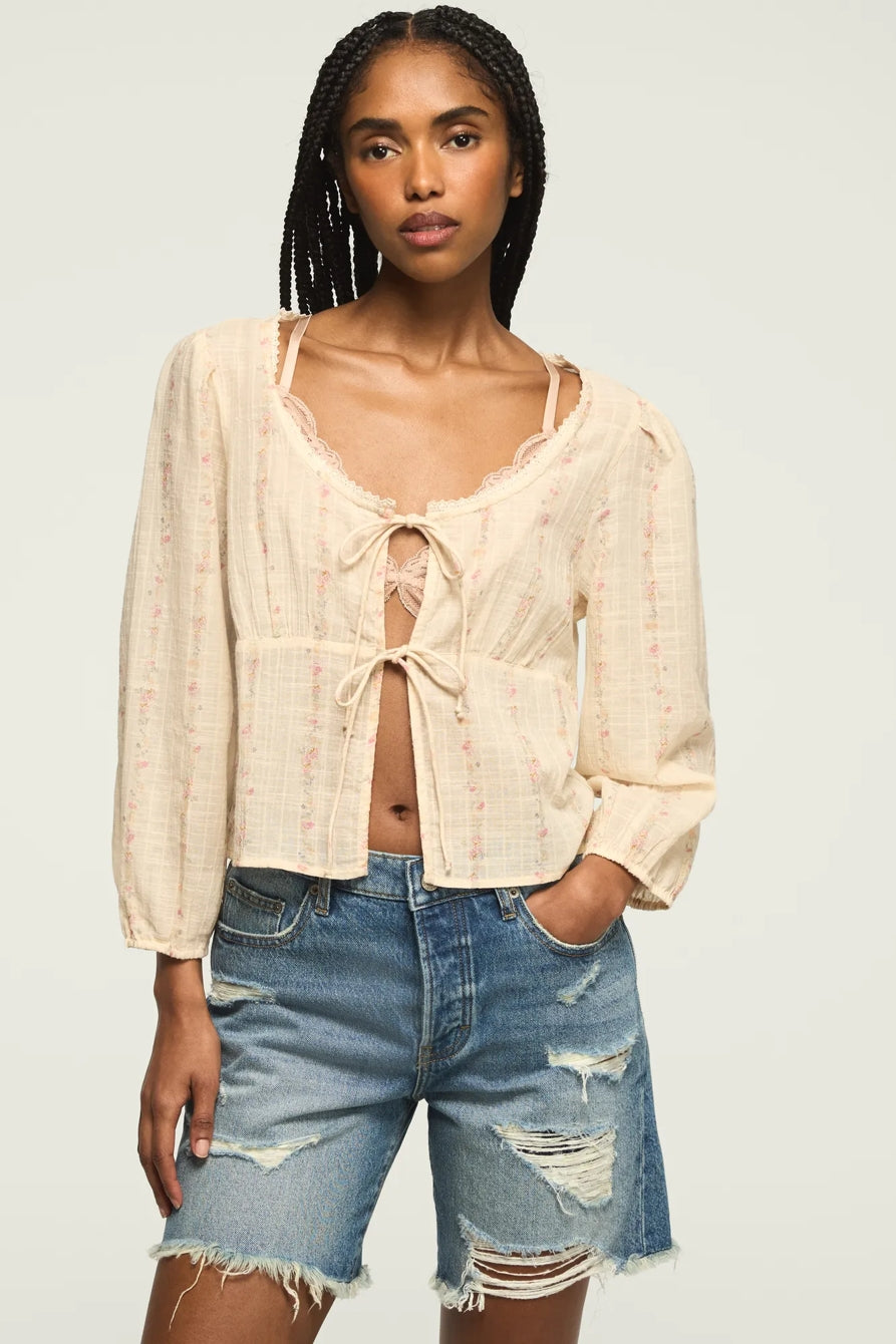 [162270-100] WOMENS LUCKY BRAND FESTIVAL CUTWORK FLYAWAY BLOUSE – product view 1