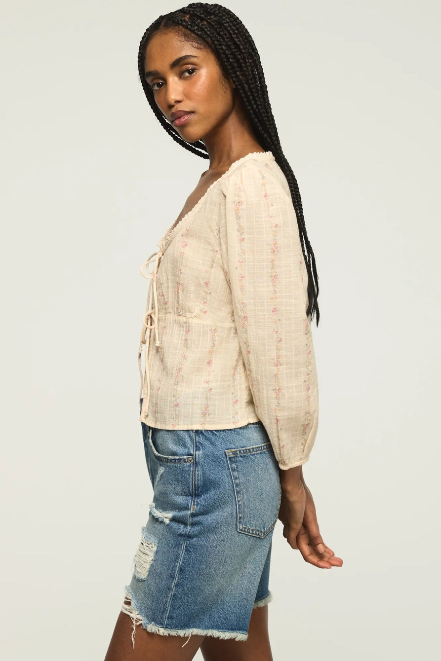 [162270-100] WOMENS LUCKY BRAND FESTIVAL CUTWORK FLYAWAY BLOUSE – product view 4