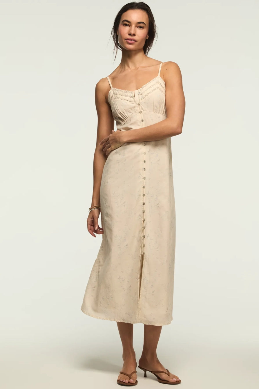 [162484-100] WOMENS LUCKY BRAND FESTIVAL LACE TRIMMED SLIP DRESS - CREAM MULTI – product view 1