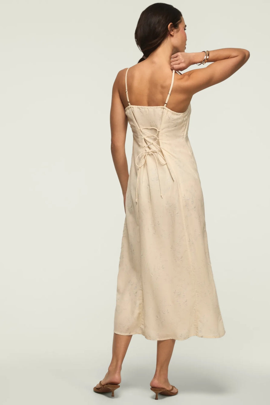 [162484-100] WOMENS LUCKY BRAND FESTIVAL LACE TRIMMED SLIP DRESS - CREAM MULTI – product view 3