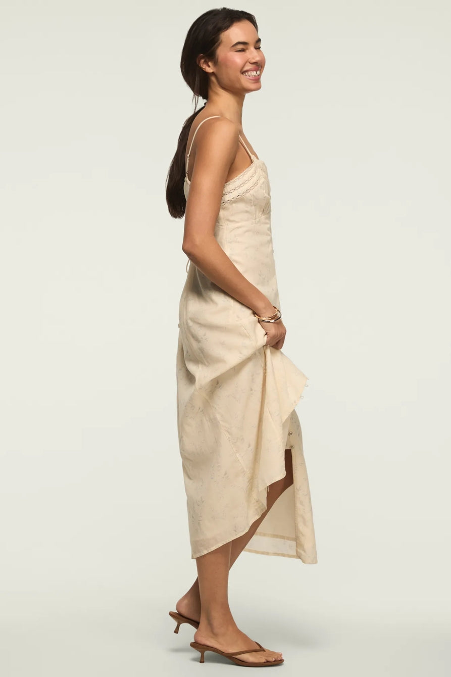 [162484-100] WOMENS LUCKY BRAND FESTIVAL LACE TRIMMED SLIP DRESS - CREAM MULTI – product view 5