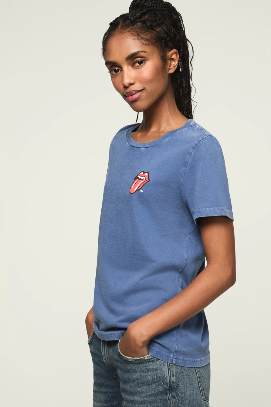 [163121-410] WOMENS LUCKY BRAND ROLLING STONES PATCH CLASSIC CREW - TRUE NAVY – product view 3