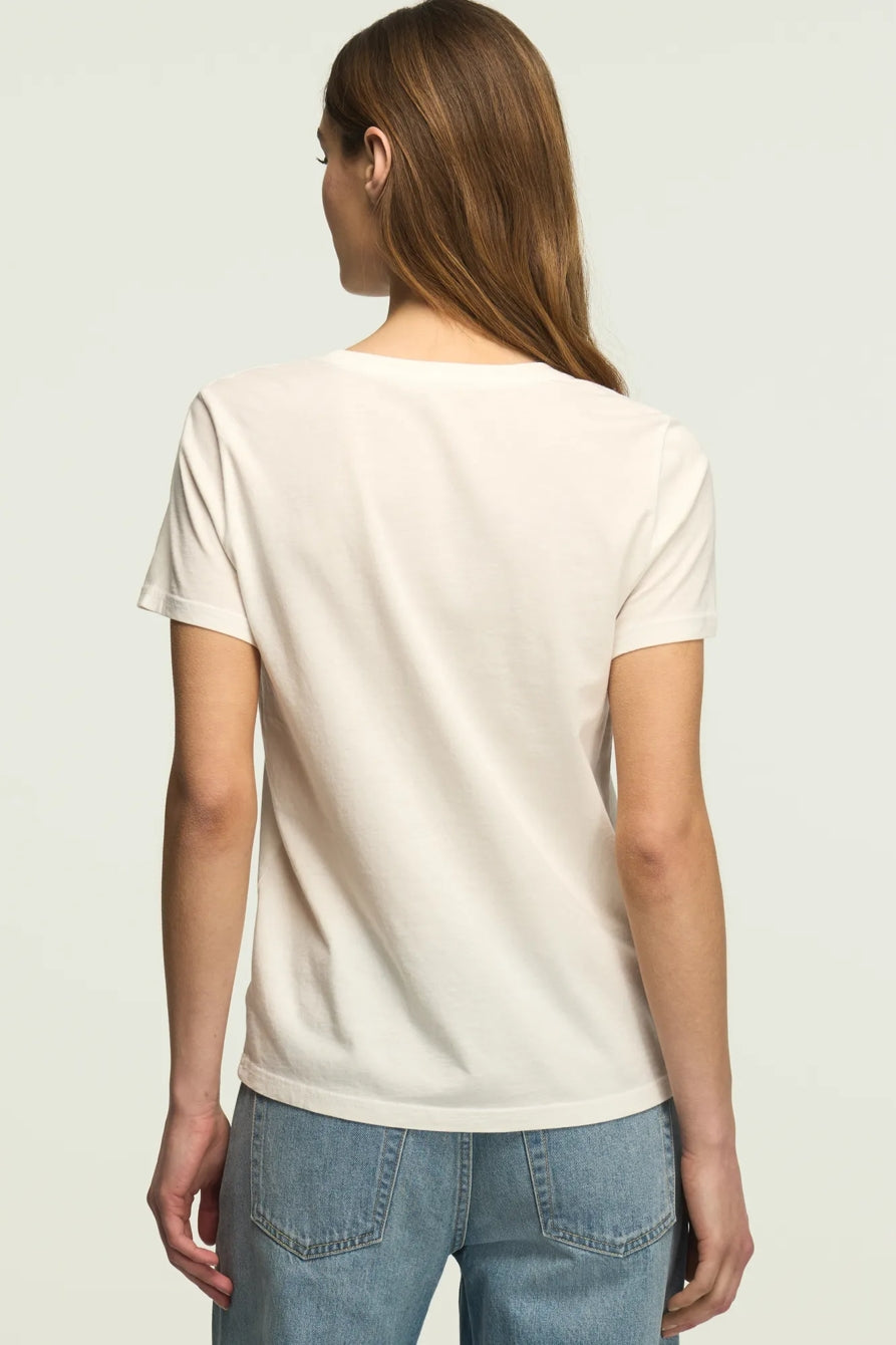 [163123-110] WOMENS LUCKY BRAND FLORAL ORNATE FRAME CLASSIC CREW - BRIGHT WHITE – product view 3